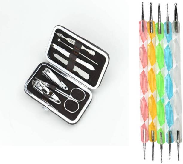 yogo beauty A SET OF 7 IN 1 MANICURE/PEDICURE KIT WITH DOUBLE SIDE NAIL ART DOTTING PENS FOR DESIGNING NAILS