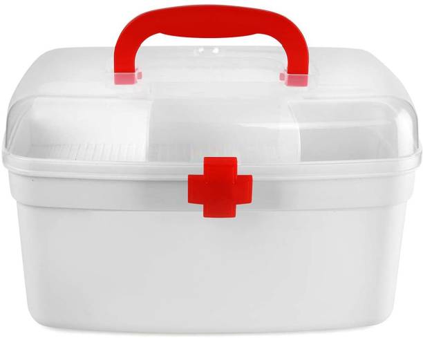 Modinity 1 Multi Purpose Square Multi Utility First Aid Medical Storage Box with handal Pill Box