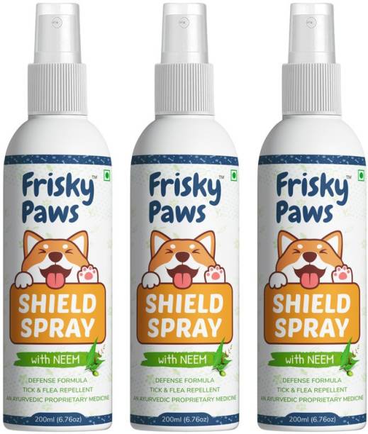Frisky Paws Neem Ticks & Fleas Spray | Treatment and Repellent Spray for Dogs, Puppies, Cats.. Deodorizer