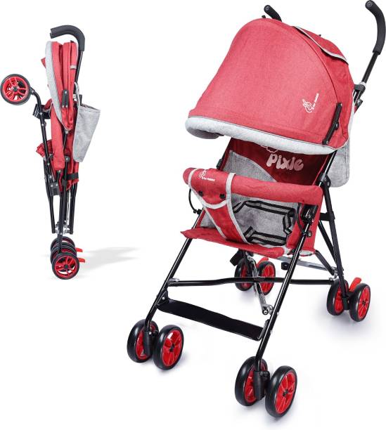 R for Rabbit Pixie Buggy & Stroller | Baby Stroller and Pram for Baby/Newborn/Kids - Buggy for Kids | Easy Foldable and Carry | Kids Age 6 Months -3 Years (Red Grey) Buggy