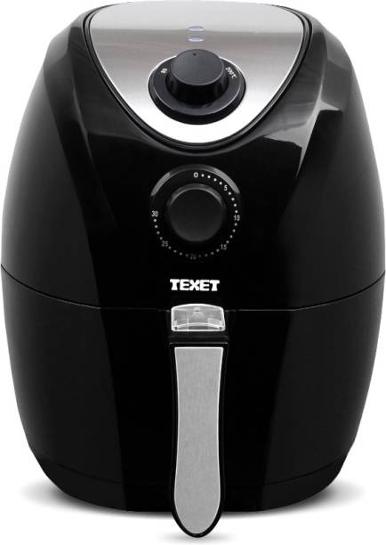 Texet AF-611 with 7 Menus and Timer & Temperature Control, Nonstick 3.2L Dual-Rack Fry Basket with Stainless Steel Finish, 1400W, Auto Shut-off Air Fryer