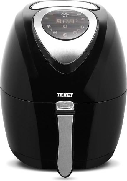 Texet AF-612 with 7 Menus and Timer & Temperature Control, Nonstick 3.2L Dual-Rack Fry Basket with Stainless Steel Finish, 1400W, Digital LED Display, And Auto Shut-off Air Fryer