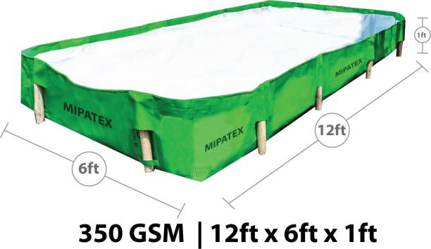 Mipatex Azolla Cultivation Bed, 12ft x 6ft x 1ft - HDPE 350 GSM Waterproof Garden Growing Bed - Aquatic Fern UV Stabilized Grow Bed (Green) Grow Bag