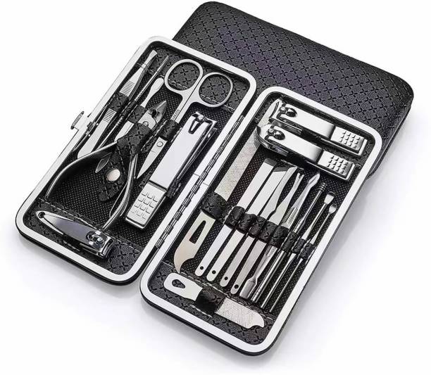 Faigy Professional 18pc Manicure kit Stainless Steel Nail Clipper Travel & Grooming Kit Nail Tools Manicure & Pedicure Set of 18pcs with Luxurious Case