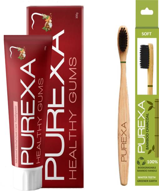 PUREXA One Healthy Gums Toothpaste One Charcoal Toothbrush