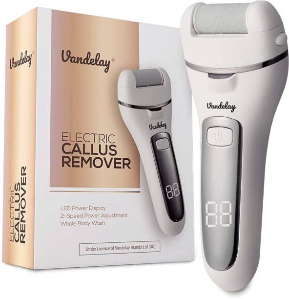 Vandelay Rechargeable Foot Callus and Dead Skin Removal Device, Pedicure Device for Feet Care (White)