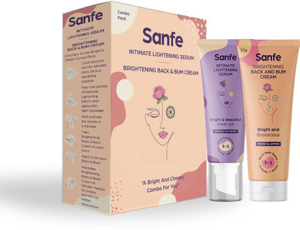 Sanfe Lightening Duo for Women with Vitamin C & Kojic Acid - Lightening Serum (50gm) + Back & Bum Cream (50gm)