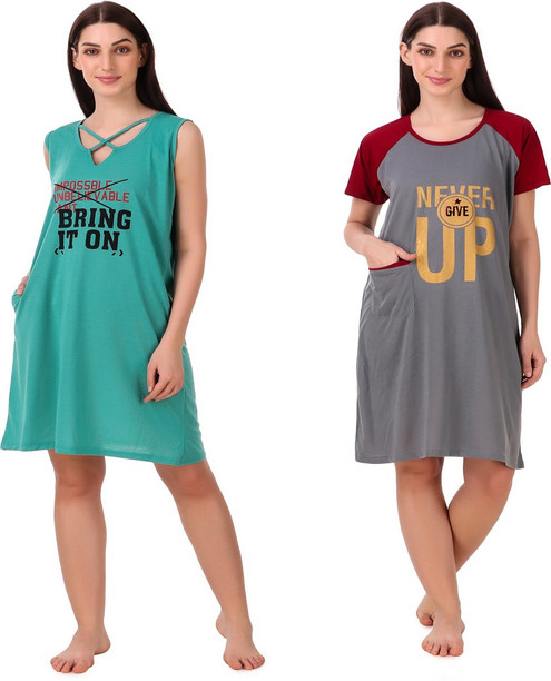 nightwear long t shirts for ladies