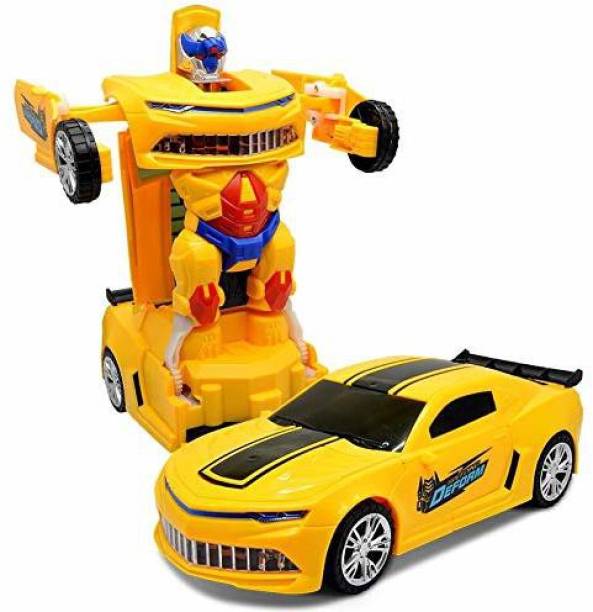TGNSTORE Robot car for Kids, Bump and Go Action 2 in 1 Deform Robot Car