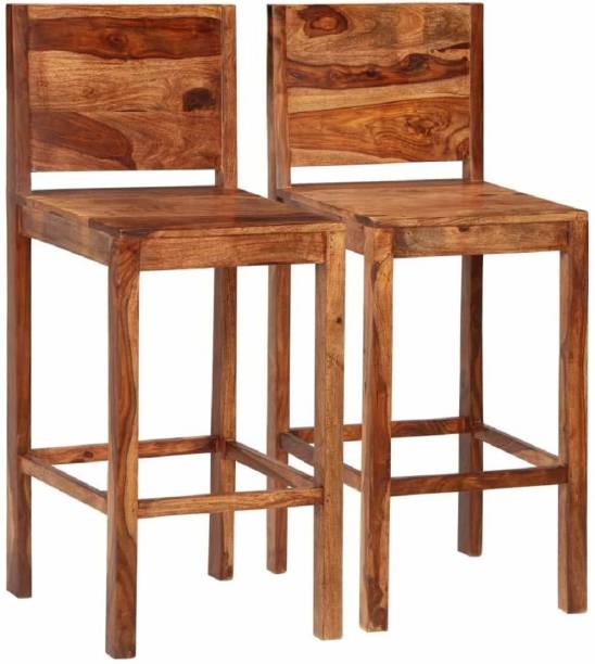 Solid Wood Bar Stools Chairs, Sheesham Wood Bar Stools