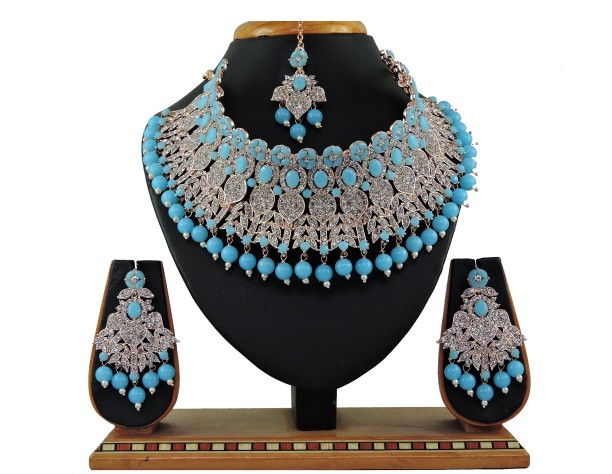 teal blue jewellery set