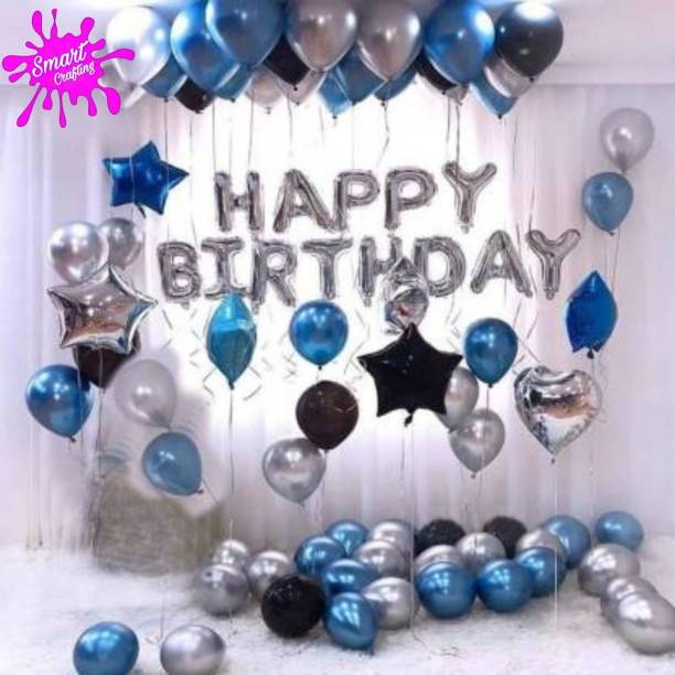 SmartCrafting Printed Happy Birthday Letter Printed Foil Balloon Set For Kids Birthday Party Letter Balloon