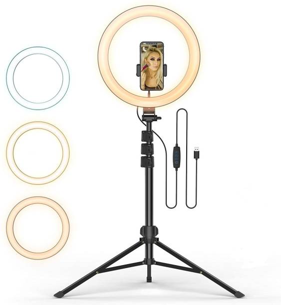 Speeqo LED Ring Light 10 Inch With Cell Phone Holder Without Tripod Stand Flash Light Tripod Kit