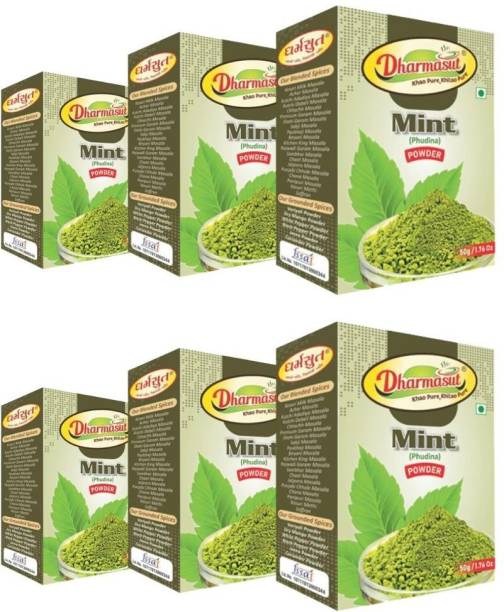 Dharmasut Organic Dry Mint (Pudina) Leaves Powder 300g | (50g*Pack of 6)
