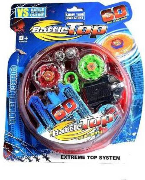 jmv high Speed Battle top Toys for Kids. | 6d System Set with Stadium and 2 pcs of Metal Spinner and 2 launchers