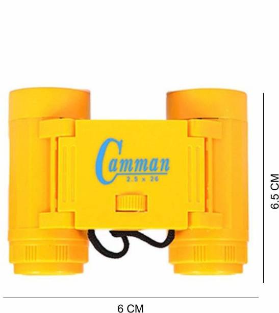 auramini Camman Day Night Use Folding Binocular Toy for Kids Binoculars With Neck Strap 25 mm (Yellow) (Pack of 1)