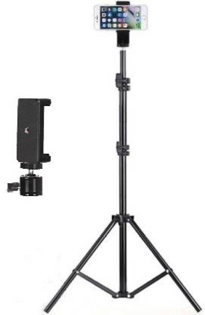 Speeqo 6.9" feet (200cm) strong Metal mobile phone tripod/camera stand,beauty ring fill light stand, photography umbrella ,selfie video recording [2.1 meters tripod] with mobile holder clip Tripod Tripod