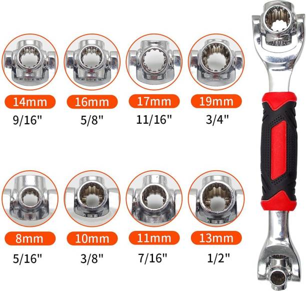 Zeus Volt Tiger Wrench® -29 ® Adjustable Socket Wrench Spanner Tool with 360 Rotating Head Double Sided Socket Wrench