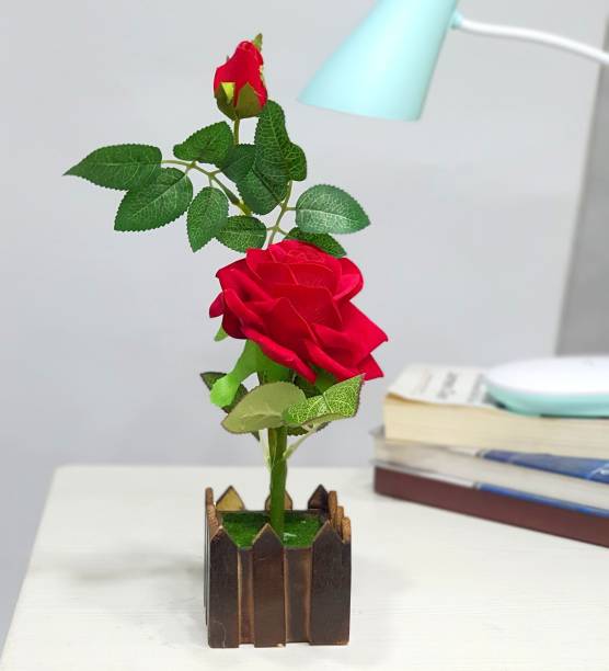 Flipkart SmartBuy Rose Wild Oil Painted Plant Bonsai Wild Artificial Plant  with Pot