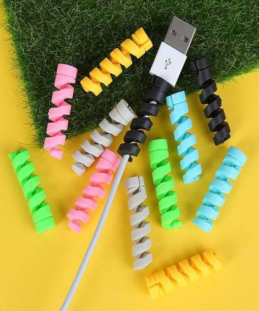TECHEL C95T_DROP CLIP_95_CC84_CABLE_50_for all charging cables ,spirel multi color , Set Of Spring Style 4 Pcs Spiral Tube Cable Protector Cable Protector Cable Protector (Multi Color) Cable Protector
