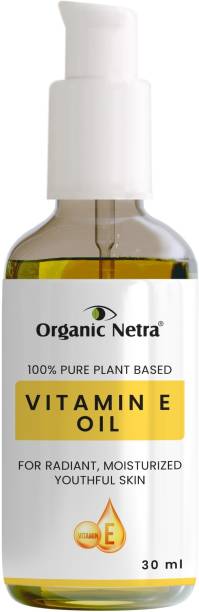 Organic Netra Vitamin E Oil – Pure Plant-Based Face and Hair Oil for Men and Women – Ideal for Radiant, Moisturized and Youthful Looking Skin and Hair - For Stretch Marks