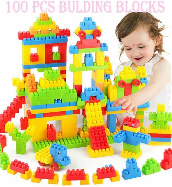 FTAFAT (92 Pieces +8 Tyres)100 PCS BUILDING BLOCKS MIND SHARPENING,NON TOXIC/NON HARMFUL LEARNING TOY| EDUCATIONAL TOY | PUZZLE TOY| FOR SKILL DEVELOPMENT KIDS TOYS
