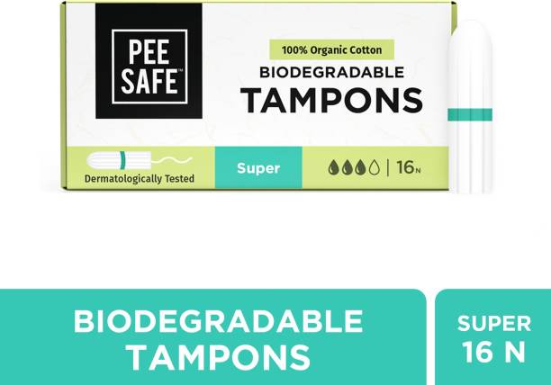 Pee Safe 100% Organic Cotton Tampon, Super Tampons