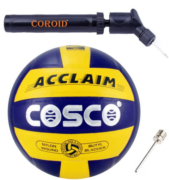 COSCO ACCLAIM Volleyball (Color & Design on Availability) With Dual Action Ball Pump Volleyball - Size: 4