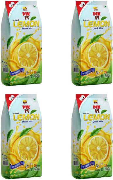 Pure Temptation PIK IT Lemon Instant Drink Mix for Kids & Adults - 500 grams Pouch - Pack of 4 Energy Drink