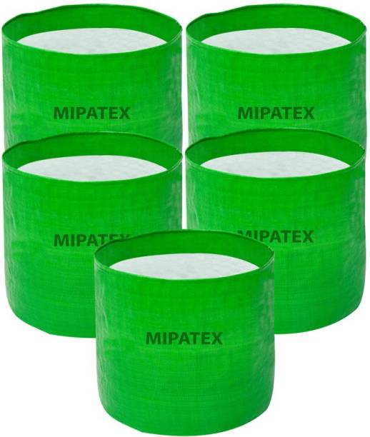 Mipatex Plant Grow Bags 9in x 9in, Terrace Gardening Vegetable Planting Pots, Woven Fabric Leafy Fruits Growing Containers (Green, Pack of 5) Grow Bag