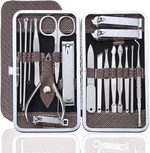 Faigy Beauty Nail Clippers, 18 in 1 Stainless Steel Nail Kit with Tweezers and Scissors, Professional Manicure Set, Grooming Kit with Nail Trimmer