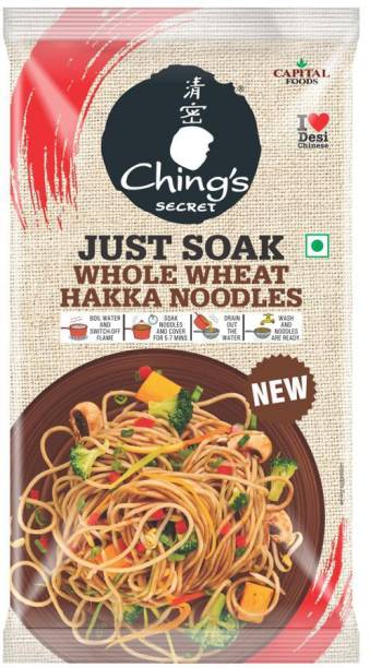 Ching's Secret JUST SOAK WHOLE WHEAT HAKKA NOODLES 600 GM Instant Noodles Vegetarian