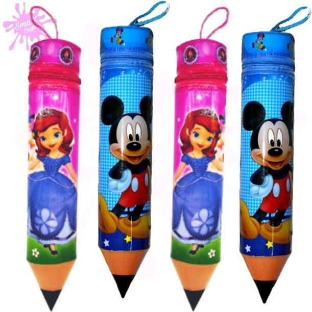 SmartCrafting Cheap And Budget Friendly Stationary Box For Small Kids cartoon characters Art Polyester Pencil Boxes