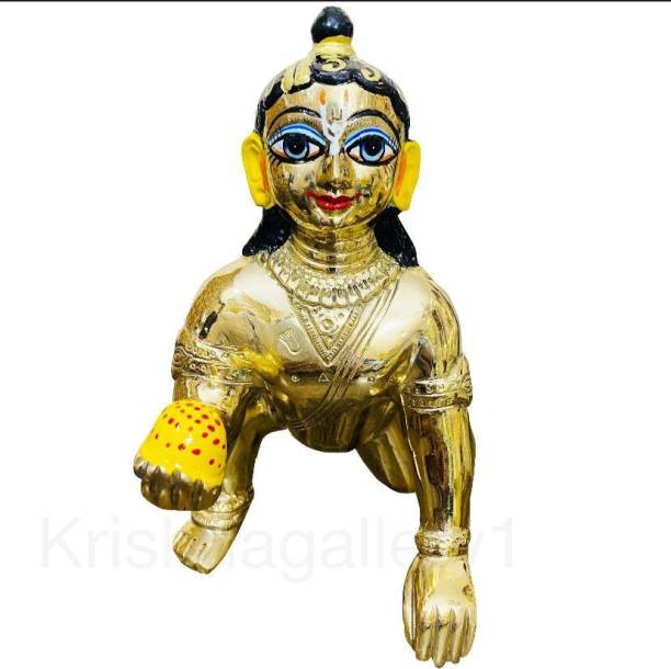 krishnagallery1 Astadhatu Brass Designing Laddu Gopal Murti Brass Krishna Statue For Home Temple Krishna statue Laddu Gopal Decorative Showpiece  -  18 cm