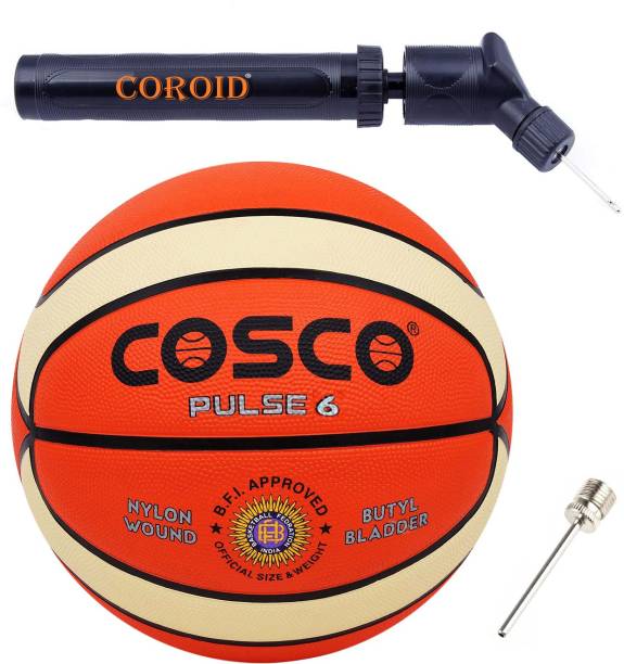 COSCO PULSE Basketball With Dual Action Ball Pump & Inflating Needle Basketball - Size: 6