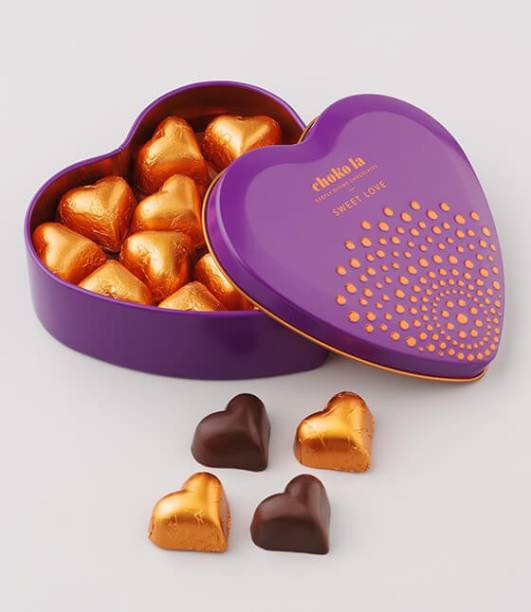 Choko La Sweet Love Dark Chocolate Heart Shaped Chocolate Box Chocolate Gift Hamper Bars Bars, Caramels