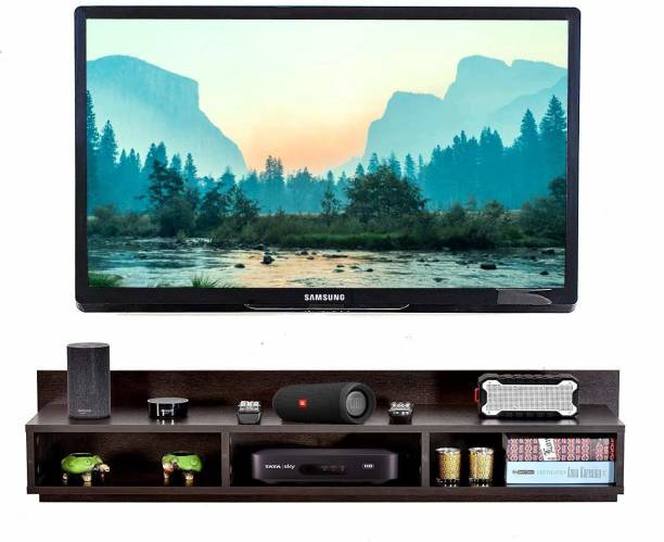 Home wood Latest Wooden wall setup box stand, Brown Engineered Wood TV Entertainment Unit