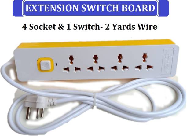 REALON 4 Sockets Extension Switch Board- 1 master Switch (Heavy Duty) 10 A Three Pin Socket