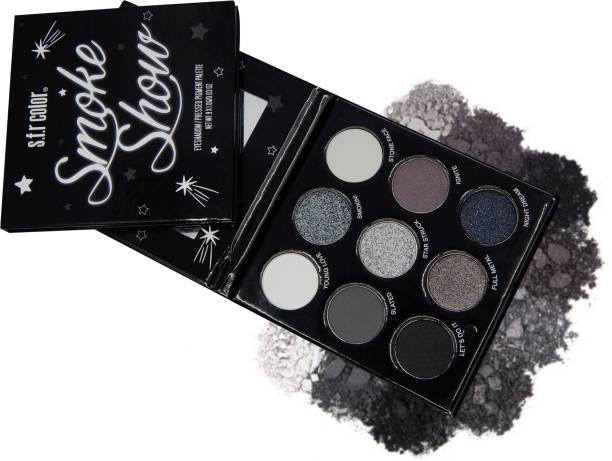 s.f.r color Smoke show eyeshadow palette | pressed pigment palette| matte and shimmer travel friendly eyeshadow palette | smoky eyeshadow palette | smoky eyeshadow combo palette 9 g