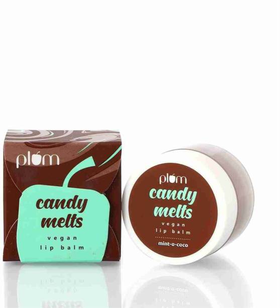 Plum Candy Melts Vegan Lip Balm | Mint-o-Coco | Lip plumping balm | 100% Vegan, Cruelty Free | 12g Mint
