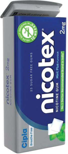 Nicotex Nicotin Gum Tin( Mint Plus) 25 Pack of 3 Smoking Cessations