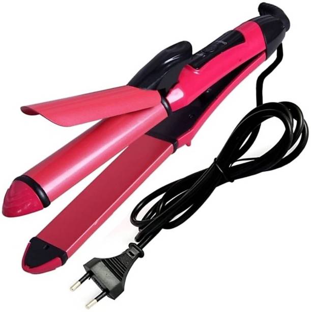 RTAD Hair Straightener and Curler Machine For Women | Curl & Straight Hair Iron 0385-2 in 1 Hair Straightener Hair Straightener (Pink) Hair Curler