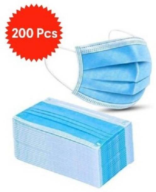 Nea 3 Ply / 3 Layered Face Mask with Nose Pin 100% Certified pack of 200 Pharmaceutical / Surgical Face masks with Meltblown layer ( Anti - virus and Anti - Pollution) SURGICAL-200 mask 006 Water Resistant Surgical Mask With Melt Blown Fabric Layer