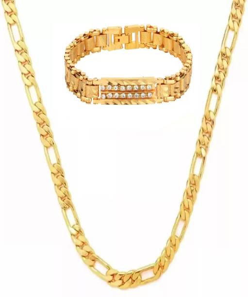King of World Fashion 1 Gram Gold plated Chain For Boys and Man Gold-plated Plated Alloy Chain Set
