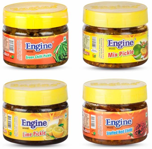 Engine Combo of Sweet Lime, Mixed, Red Chilli, Green Chilli Pickle