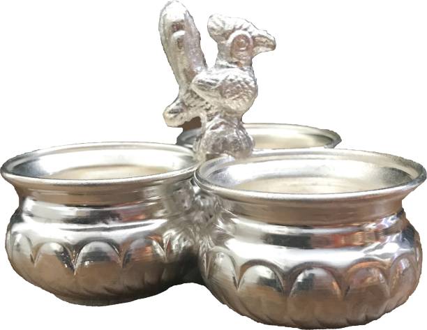 Sigaram 3 cup panchwala without lay made by pure german silver K2569 Silver Plated