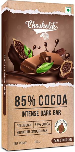 Chocholik 85% Extra Dark Luxury Colombian Exotic Chocolate Bar Bars