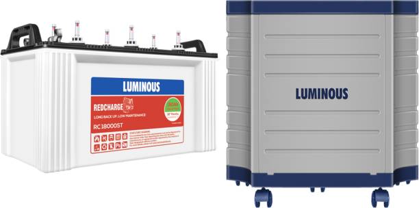 LUMINOUS ToughX Trolley with RC18000ST 150Ah Tubular Inverter Battery