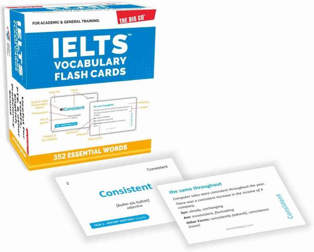 IELTS VOCABULARY FLASH CARDS for IELTS Academic and General training - 352 high quality & durable cards + Online FLASH CARDS + Online Exercises + Audio-Video pronunciation of all words - helpful for TOEFL, PTE, OET and other English language tests