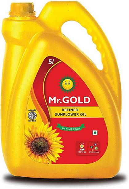 Mr. Gold Sunflower Oil Can, 5L With Iron Fry Pan Sunflower Oil Can